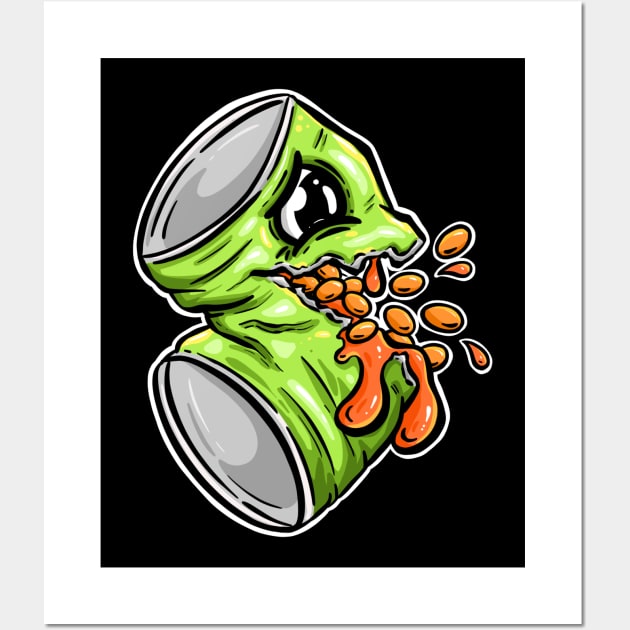 Baked Beans Split Can Cartoon Character Wall Art by Squeeb Creative